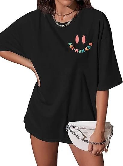 Bisiklet Yaka Kısa Kol Baskılı T-shirt - Siyah -