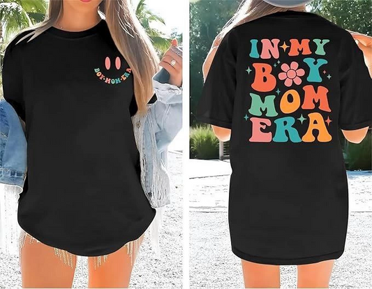 Bisiklet Yaka Kısa Kol Baskılı T-shirt - Siyah -