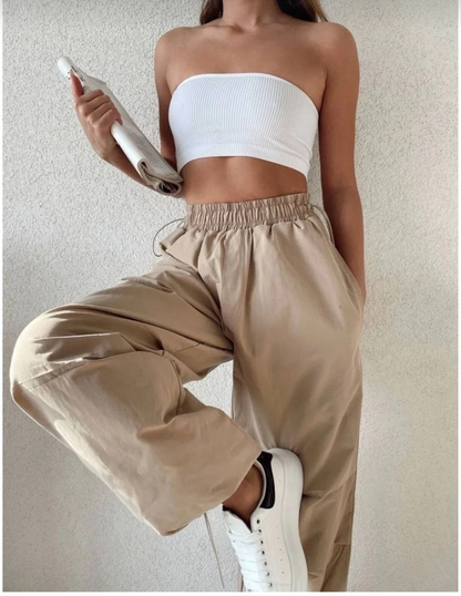 Cepli Paraşut Pantalon - Bej -