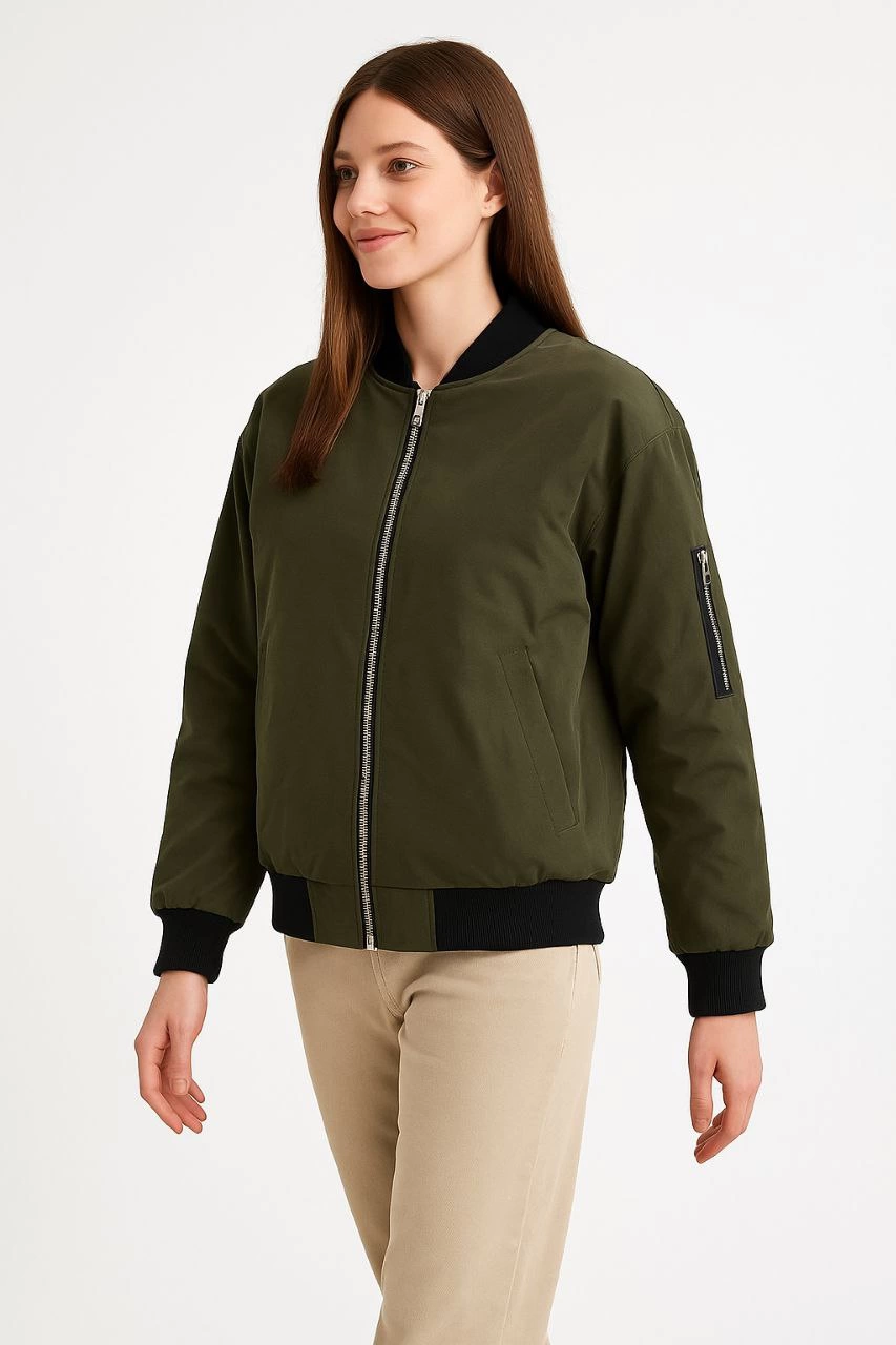 Bomber Mont Ceket - Haki -
