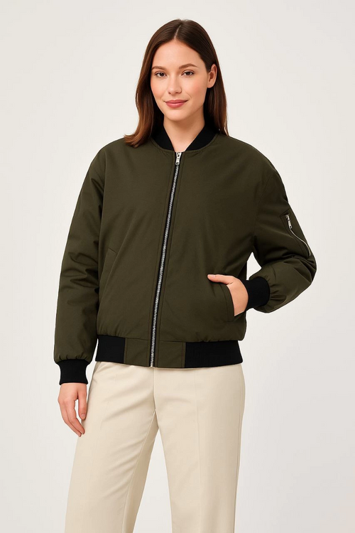 Bomber Mont Ceket - Haki -