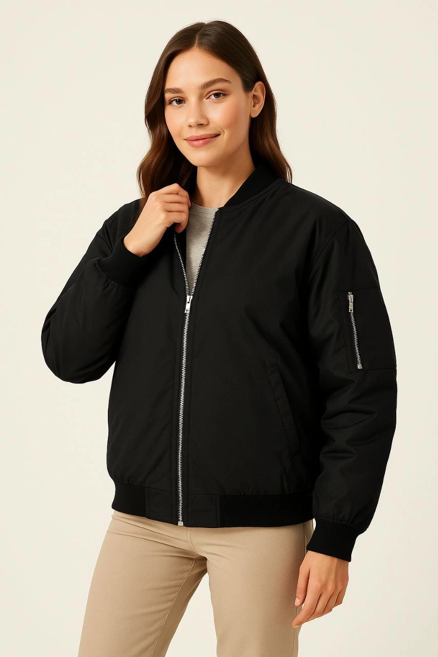 Bomber Mont Ceket Siyah -