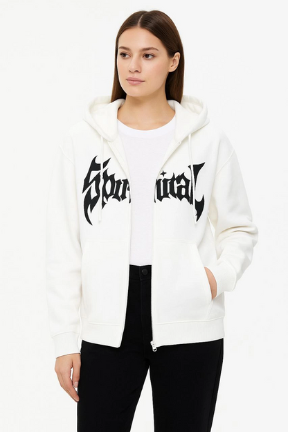 - Oversize Kapüşonlu Sweatshirt- Beyaz