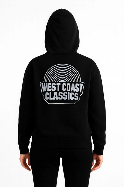 Kapşonlu Sweatshirt - Oversize'West Coast Classics' - Siyah -