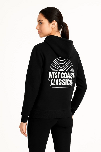 Kapşonlu Sweatshirt - Oversize'West Coast Classics' - Siyah -