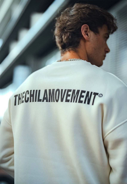 Kışlık Bisiklet Yaka Oversize Baskılı SweatShirt - Beyaz -