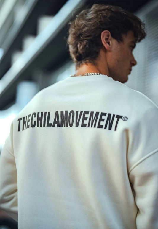 Kışlık Bisiklet Yaka Oversize Baskılı SweatShirt - Beyaz -