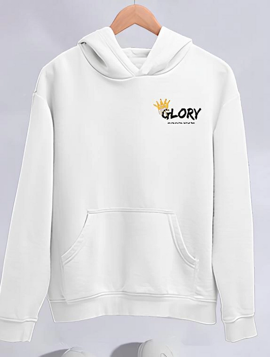 Kışlık Üç İplik Kapüşonlu SweatShirt - Beyaz -