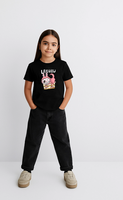 Labubu   Baskılı T-Shirt - Siyah -
