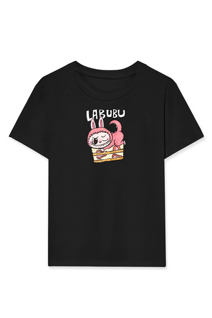 Labubu   Baskılı T-Shirt - Siyah -