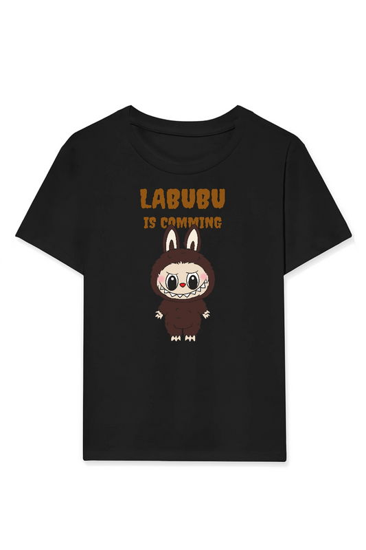 Labubu   Baskılı T-Shirt - Siyah -