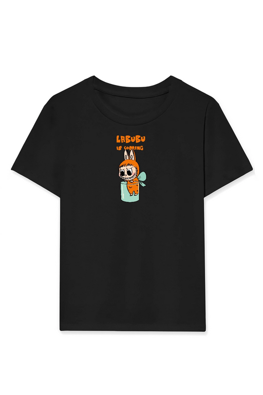 Labubu   Baskılı T-Shirt - Siyah -