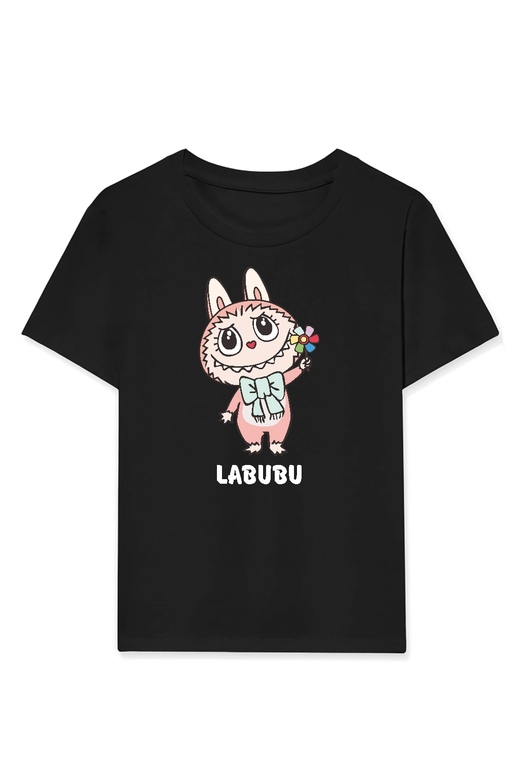 Labubu   Baskılı T-Shirt - Siyah -