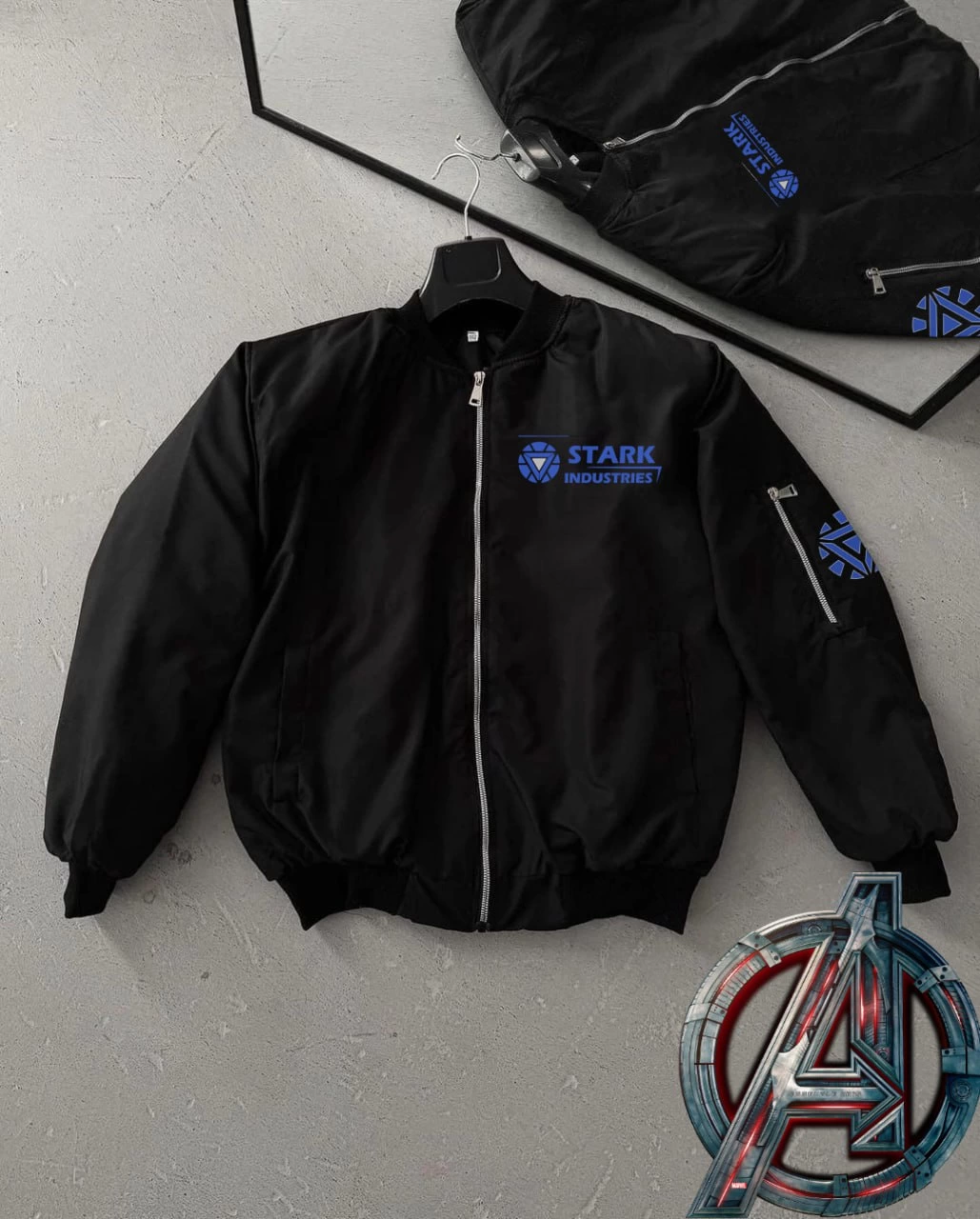 Stark Industries Siyah Bomber Mont  -