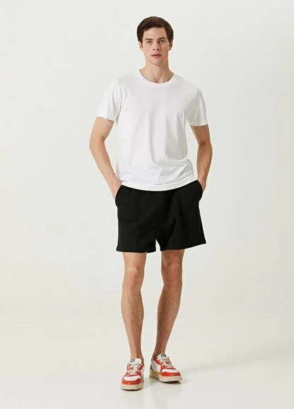 Basic Bisiklet Yaka Regular T-Shirt - Beyaz -