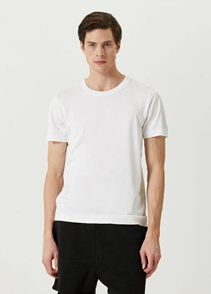 Basic Bisiklet Yaka Regular T-Shirt - Beyaz -