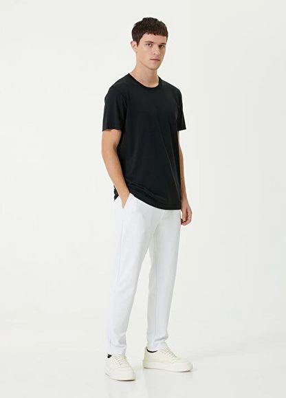 Basic Bisiklet Yaka Regular T-Shirt - Siyah -