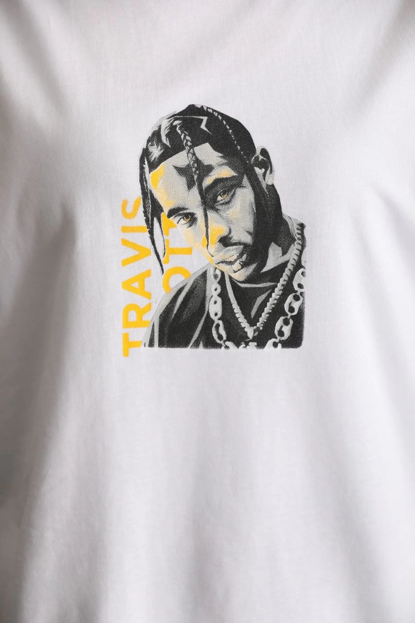 Baskılı Oversize T-Shirt - Beyaz -