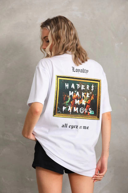 Baskılı Oversize T-Shirt - Beyaz -