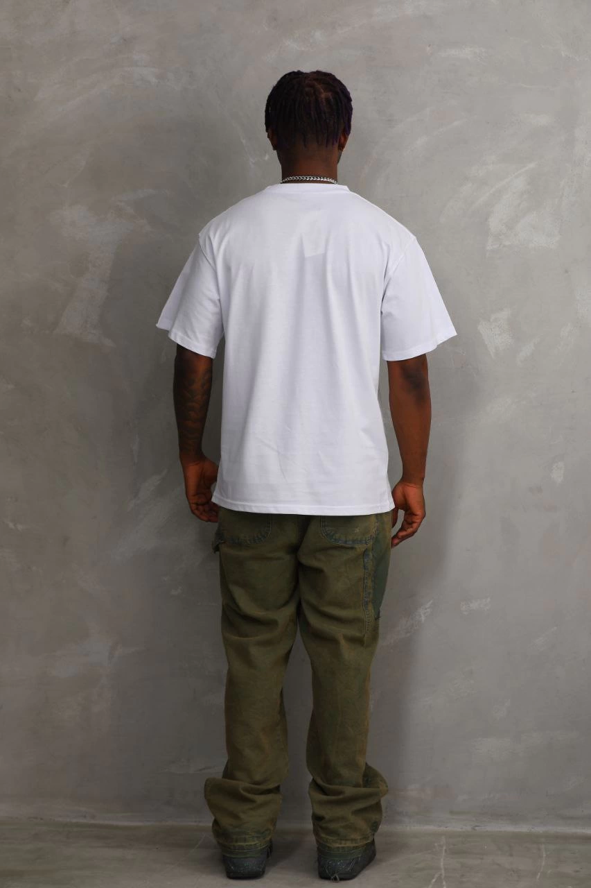 Baskılı Oversize T-Shirt - Beyaz -