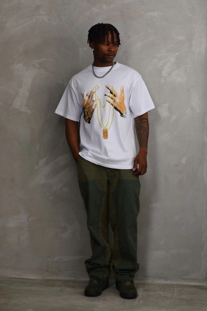 Baskılı Oversize T-Shirt - Beyaz -