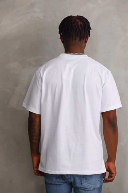 Baskılı Oversize T-Shirt - Beyaz -