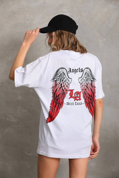 Baskılı Oversize T-Shirt - Beyaz -