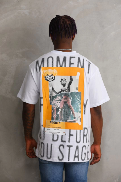 Baskılı Oversize T-Shirt - Beyaz -