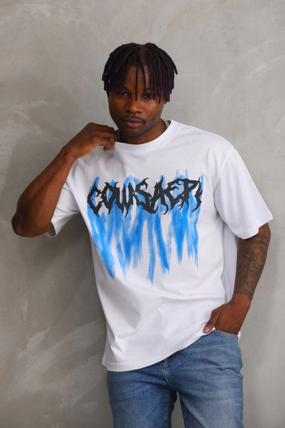 Baskılı Oversize T-Shirt - Beyaz -