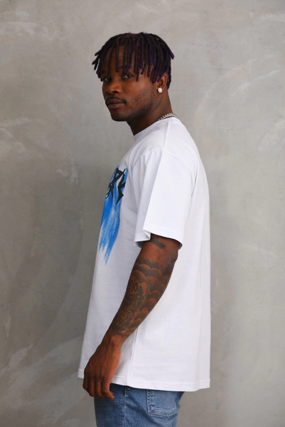 Baskılı Oversize T-Shirt - Beyaz -