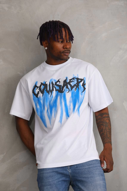 Baskılı Oversize T-Shirt - Beyaz -