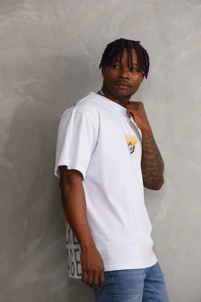 Baskılı Oversize T-Shirt - Beyaz -