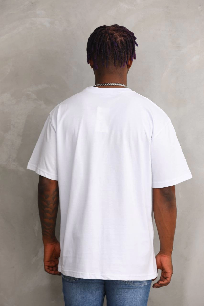 Baskılı Oversize T-Shirt - Beyaz -