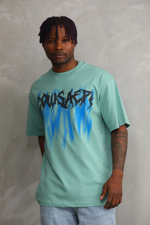 Baskılı Oversize T-Shirt - Mint Yeşili