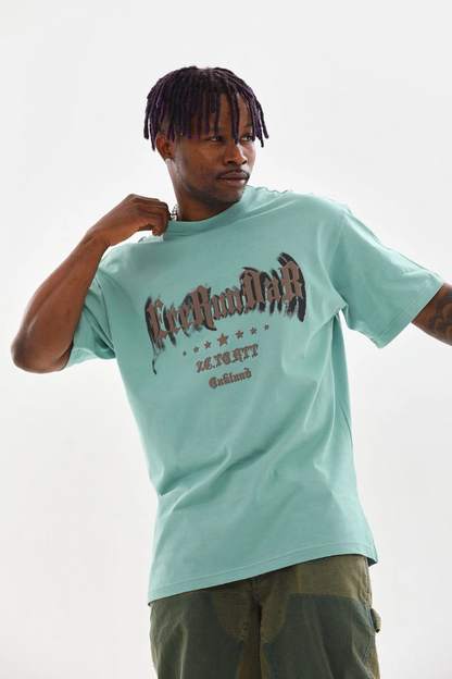Baskılı Oversize T-Shirt - Mint Yeşili