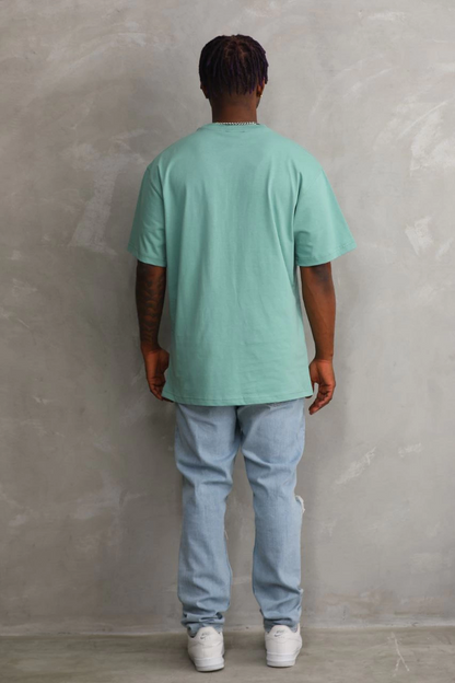 Baskılı Oversize T-Shirt - Mint Yeşili