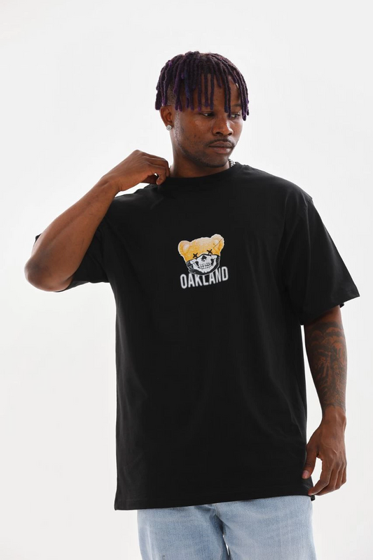 Baskılı Oversize T-Shirt - Siyah -