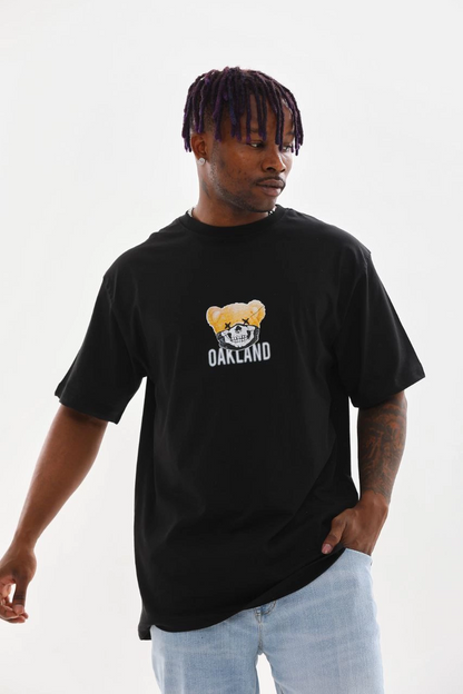 Baskılı Oversize T-Shirt - Siyah -