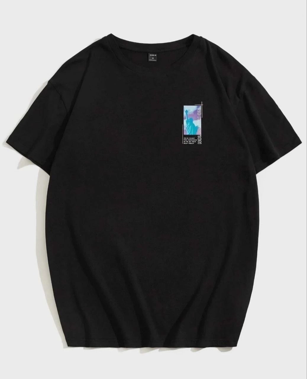 Baskılı Oversize T-Shirt - Siyah -