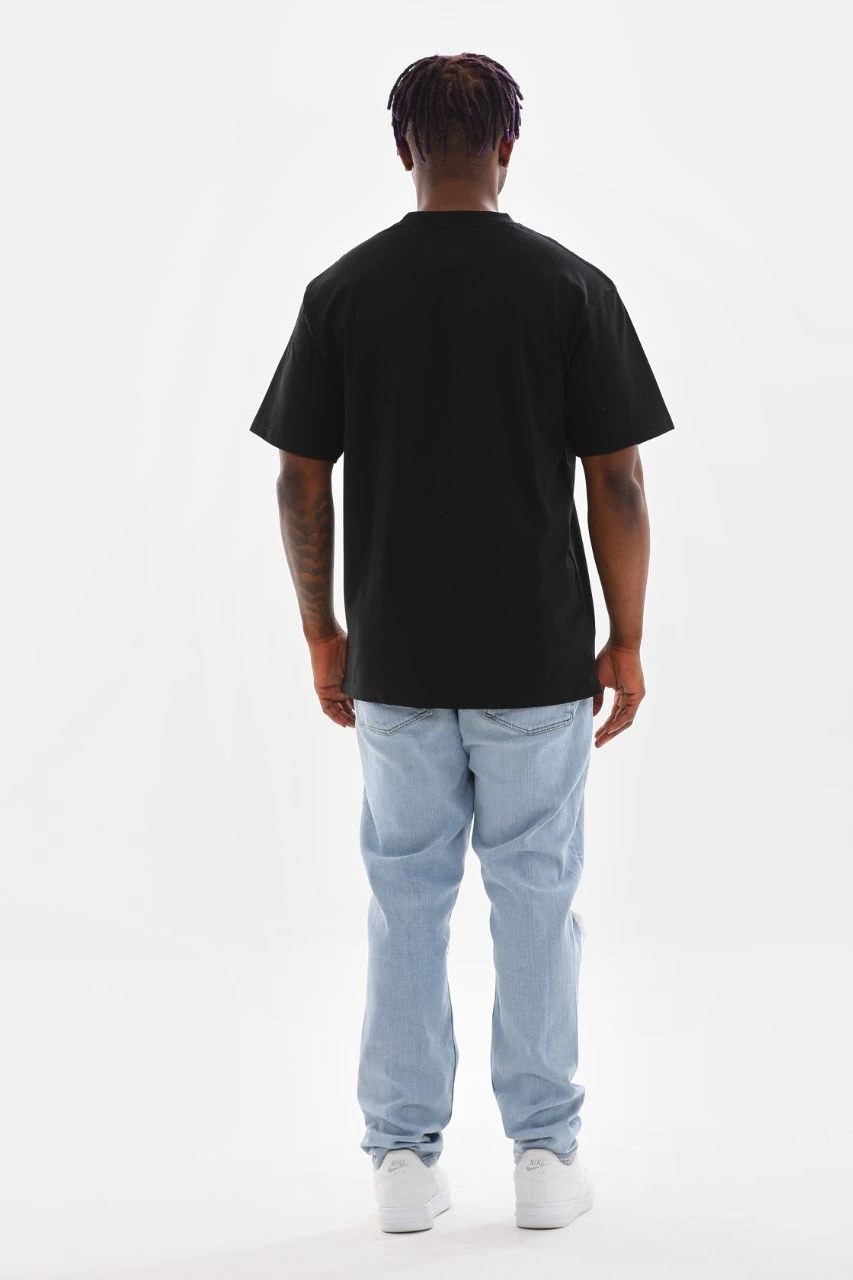 Baskılı Oversize T-Shirt - Siyah -