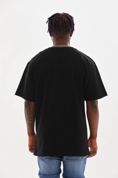 Baskılı Oversize T-Shirt - Siyah -