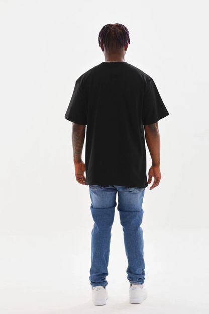 Baskılı Oversize T-Shirt - Siyah -