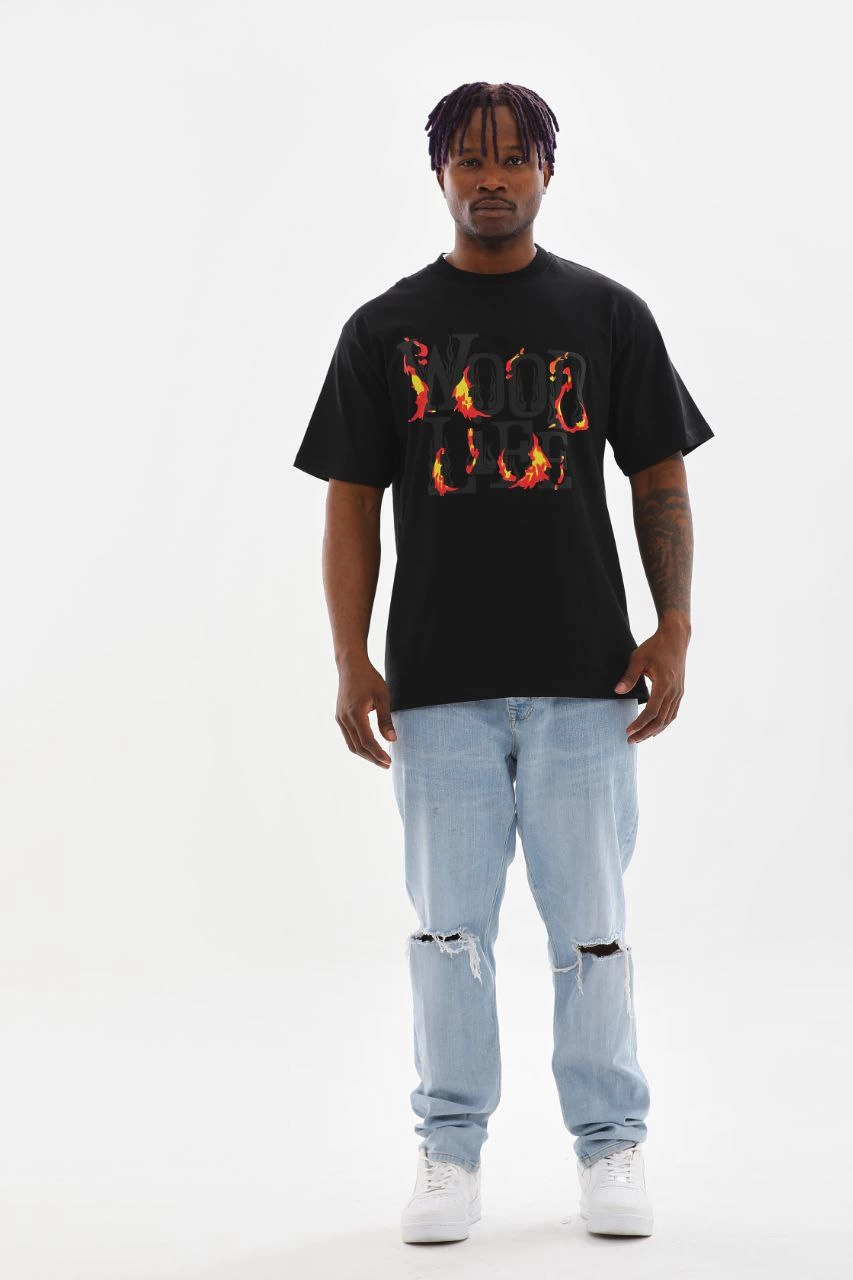 Baskılı Oversize T-Shirt - Siyah -