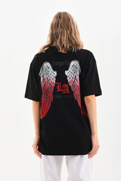 Baskılı Oversize T-Shirt - Siyah -