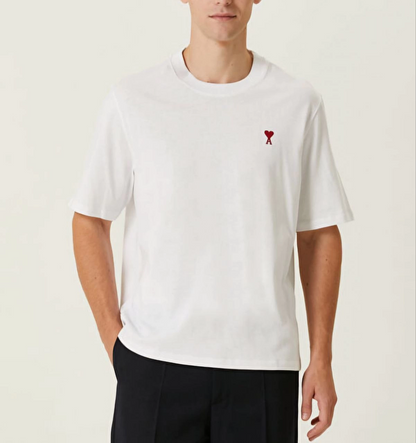 Bisiklet Yaka Baskılı Oversize T-Shirt - Beyaz -