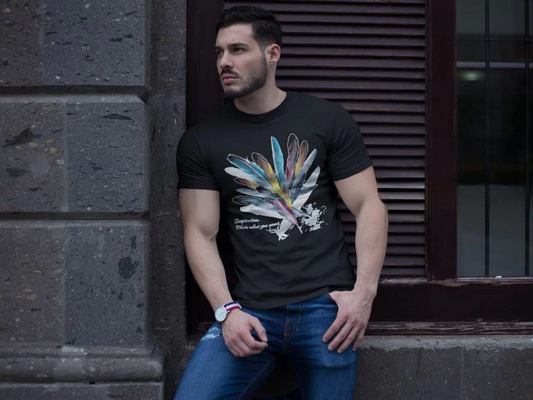 Bisiklet Yaka Baskılı Oversize T-Shirt - Siyah -