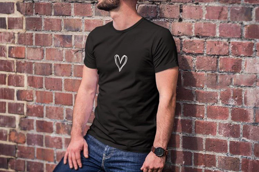 Bisiklet Yaka Baskılı Oversize T-Shirt - Siyah -