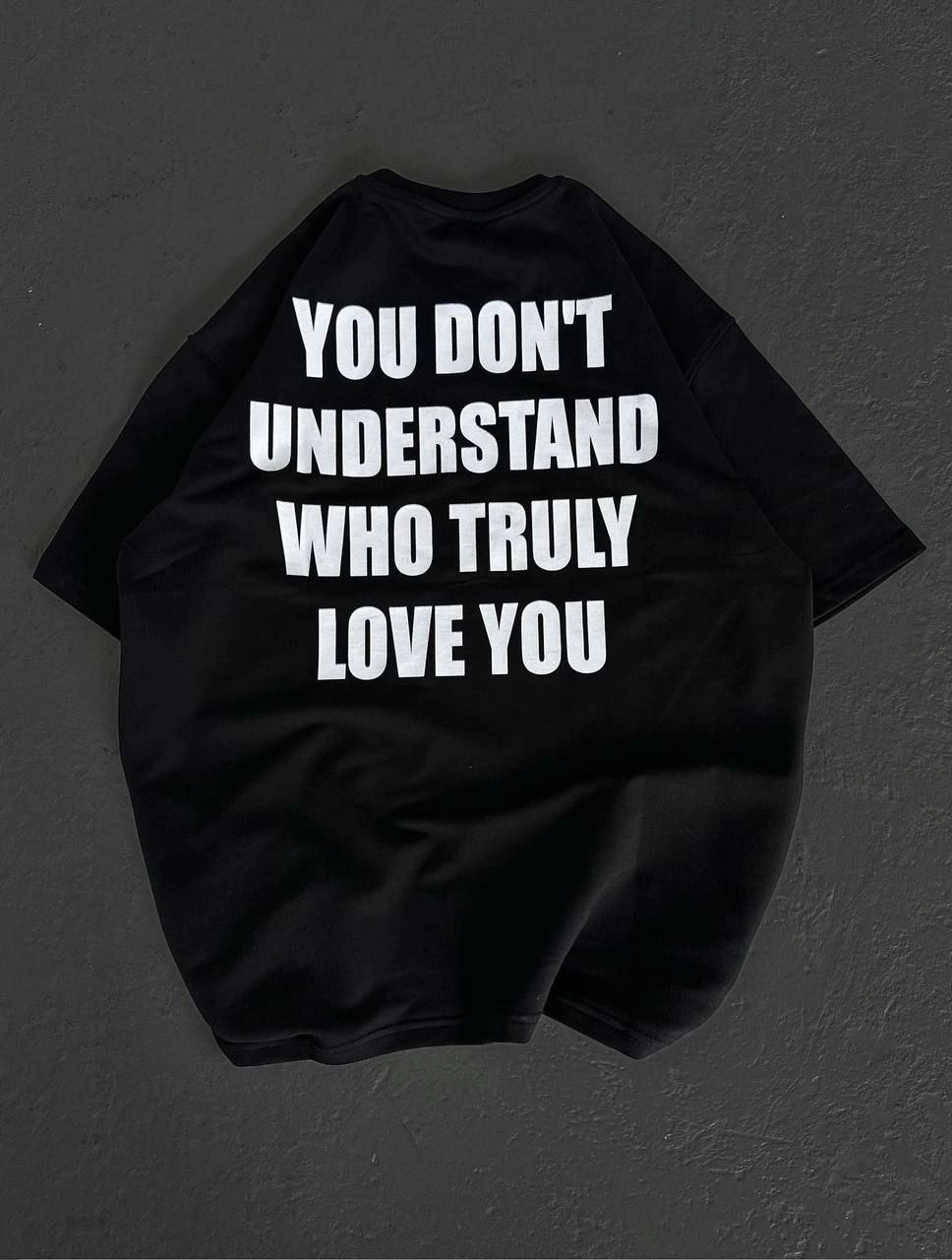 Bisiklet Yaka Baskılı Oversize T-Shirt - Siyah -