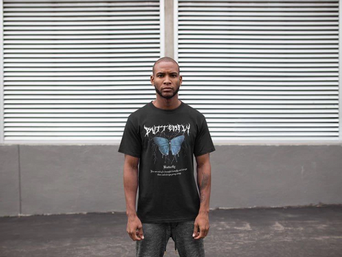 Bisiklet Yaka Baskılı Oversize T-Shirt - Siyah -