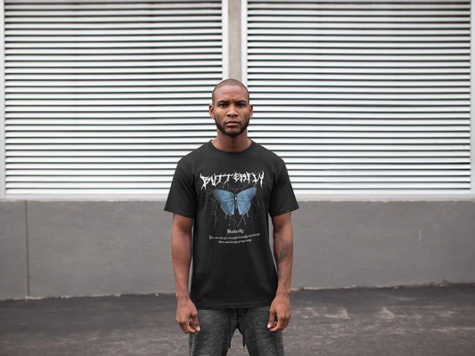 Bisiklet Yaka Baskılı Oversize T-Shirt - Siyah -